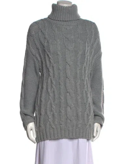 Pre-owned Marina Moscone Turtleneck Sweater In Gray