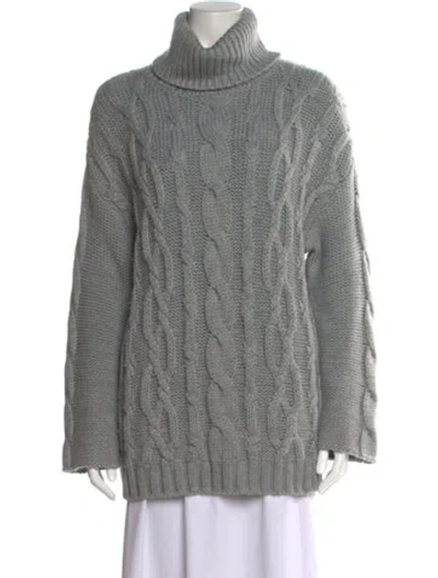 Pre-owned Marina Moscone Turtleneck Sweater In Gray