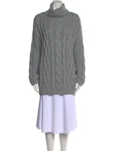 Pre-owned Marina Moscone Turtleneck Sweater In Gray