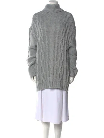 Pre-owned Marina Moscone Turtleneck Sweater In Gray