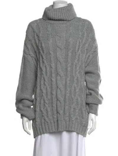 Pre-owned Marina Moscone Turtleneck Sweater In Grey