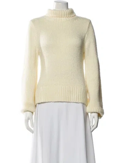 Pre-owned Marina Moscone Turtleneck Sweater In Yellow