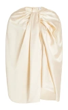 Marina Moscone Twisted Satin Capelet In Ivory