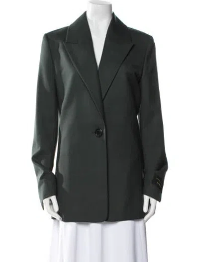 Pre-owned Marina Moscone Virgin Wool Blazer In Blue