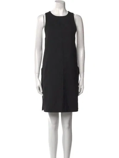 Pre-owned Marina Moscone Virgin Wool Mini Dress In Black