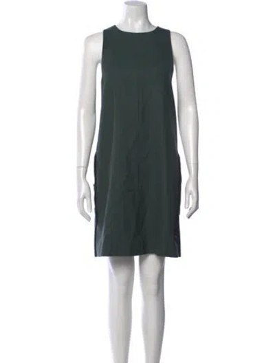 Pre-owned Marina Moscone Virgin Wool Mini Dress In Green