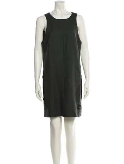 Pre-owned Marina Moscone Virgin Wool Mini Dress In Green