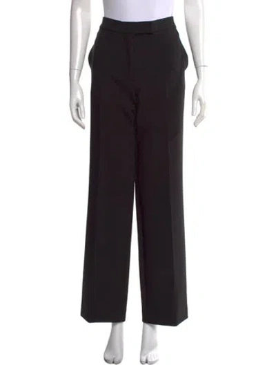 Pre-owned Marina Moscone Virgin Wool Wide Leg Pants W/ Tags In Black
