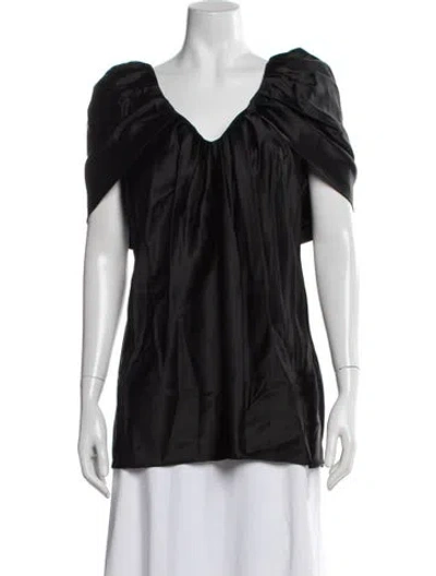 Pre-owned Marina Moscone V-neck Midi Length Dress W/ Tags In Black