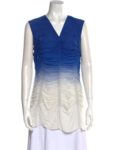 Pre-owned Marina Moscone V-neck Mini Dress W/ Tags In Blue