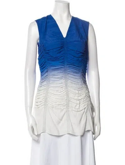 Pre-owned Marina Moscone V-neck Mini Dress W/ Tags In Blue