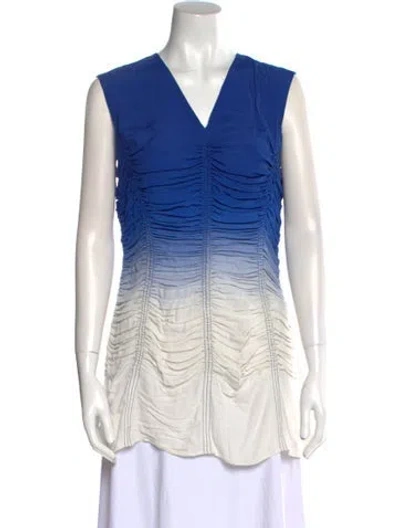 Pre-owned Marina Moscone V-neck Mini Dress W/ Tags In Blue