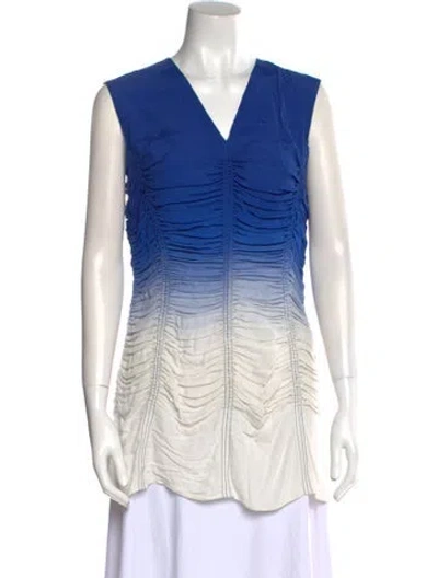 Pre-owned Marina Moscone V-neck Mini Dress W/ Tags In Blue