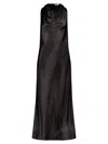 Marina Moscone Women's Bias Dress With Cowl Neckline In Black