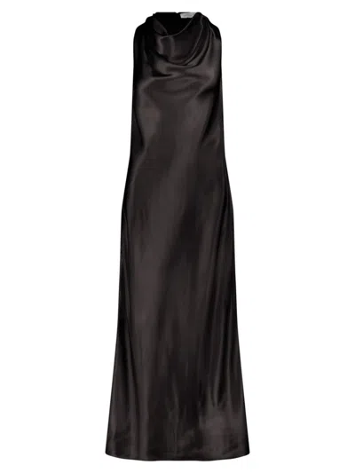 Marina Moscone Women's Bias Dress With Cowl Neckline In Black
