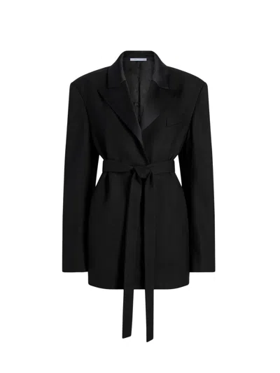 Marina Moscone Women's Boyfriend Blazer With Belt In Black