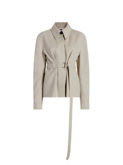 Marina Moscone Women's Cotton Silk Belted Bomber Jacket In Neutral