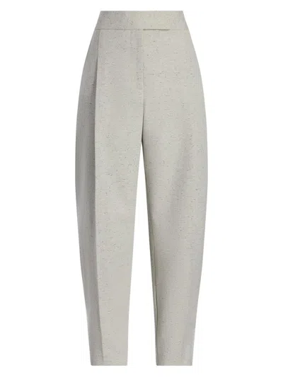 Marina Moscone Women's Cotton Silk Cocoon Trousers In White