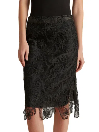 Marina Moscone Women's Lace Tubino Skirt In Black