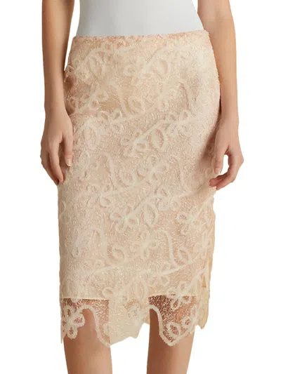 Marina Moscone Women's Lace Tubino Skirt In Sand