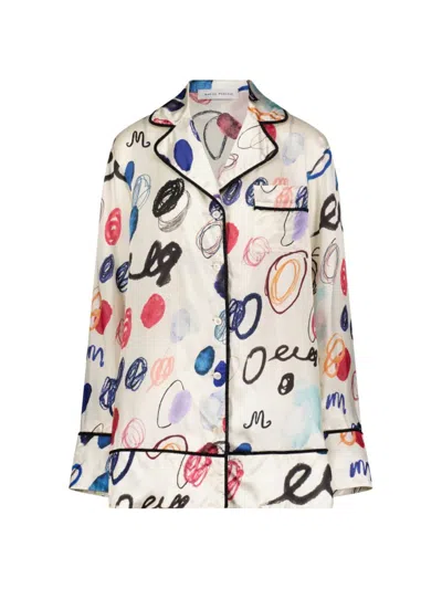 Marina Moscone Women's Longsleeve Pajama Top In Dot Print
