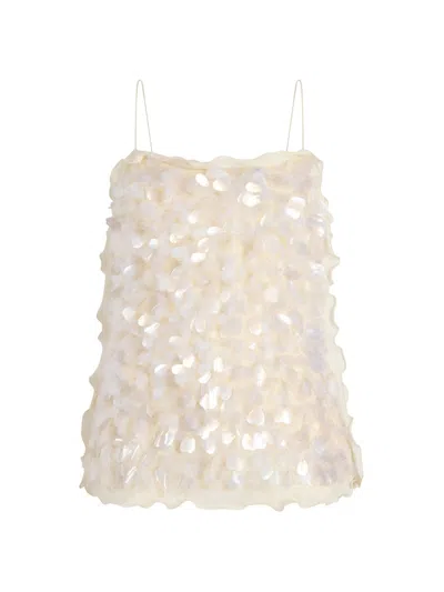 Marina Moscone Women's Paillette Camisole In White