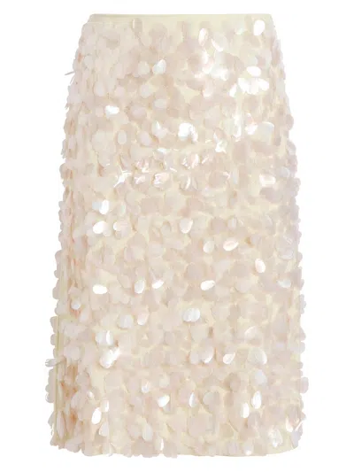 Marina Moscone Women's Paillette Tubino Skirt In Neutral