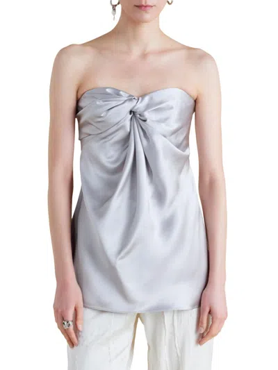 Marina Moscone Women's Satin Twist Bustier In Gray
