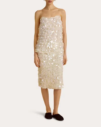 Marina Moscone Women's Sequin Paillette Crepe Tubino Skirt In Multi