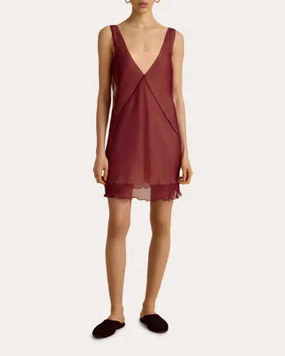 Marina Moscone Women's Sheer Silk Chiffon Layered Slip Dress In Multi