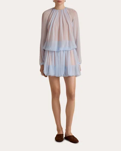 Marina Moscone Women's Silk Chiffon Gathered Long-sleeve Blouse In Multi