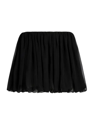 Marina Moscone Women's Silk Layered Mini Cocoon Skirt In Black