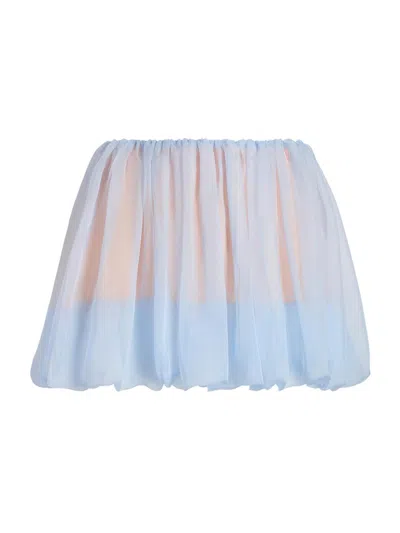 Marina Moscone Women's Silk Layered Mini Cocoon Skirt In Blue