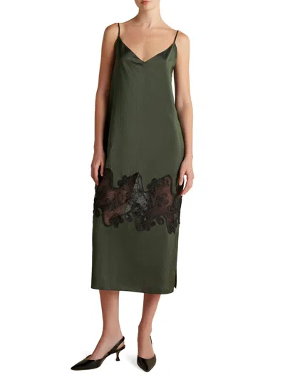 Marina Moscone Women's Slipdress With Lace Inlay