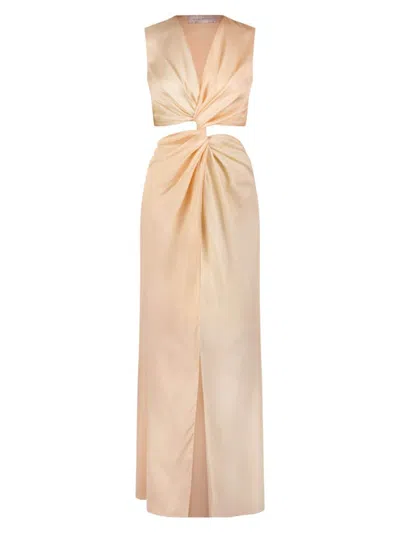 Marina Moscone Women's Twist Dress In Pale Peach Ivory