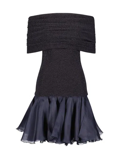 Marina Moscone Women's Waisted Bubble Dress With Bias Panels In Multi