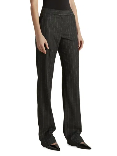 Marina Moscone Women's Wool Pinstripe Tailored Trouser