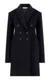 Marina Moscone Wool Basque Tailored Overcoat In Black
