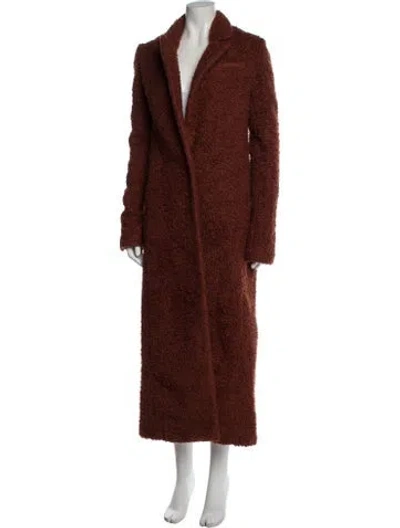 Pre-owned Marina Moscone Wool Coat In Orange