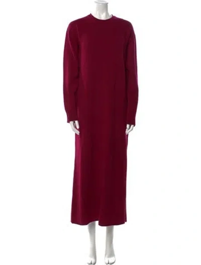 Pre-owned Marina Moscone Wool Long Dress W/ Tags In Burgundy