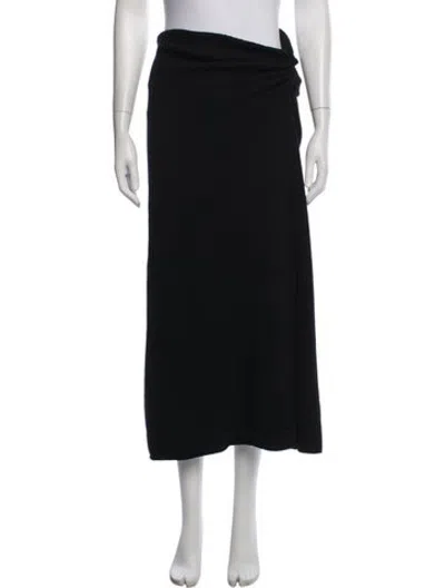 Pre-owned Marina Moscone Wool Long Skirt In Black