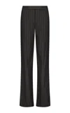 Marina Moscone Wool Pinstriped Tailored Trousers In Black