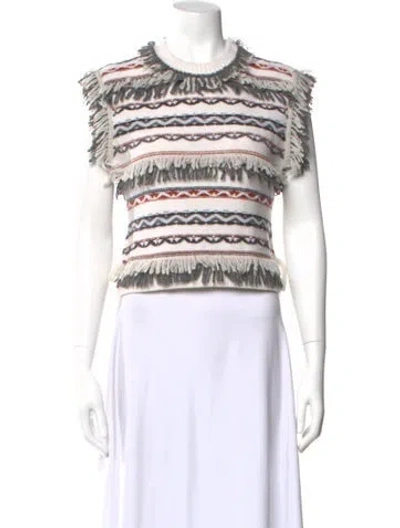 Pre-owned Marina Moscone Wool Striped Sweater In Multi