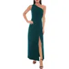 Marina One-shoulder Front Twist A-line Gown In Green