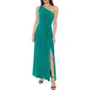 Marina One-shoulder Front Twist A-line Gown In Kelly Green