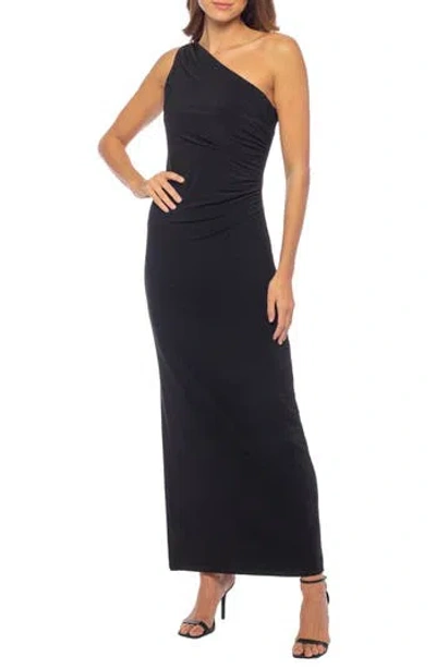 Marina One-shoulder Jersey Maxi Dress In Black