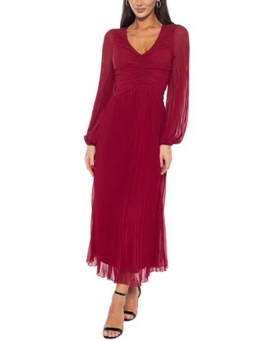 MARINA MARINA PLEATED CHIFFON MIDI DRESS