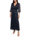 Marina Pleated Metallic Maxi Dress