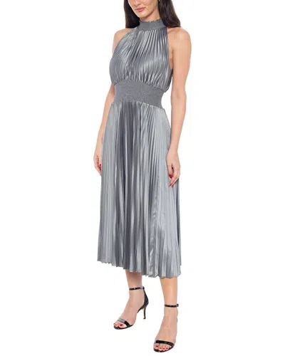 Marina Pleated Dress In Silver