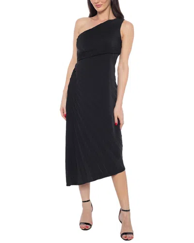 Marina Pleated Midi Dress In Black